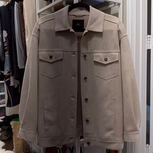 Zara faux suede shirt jacket